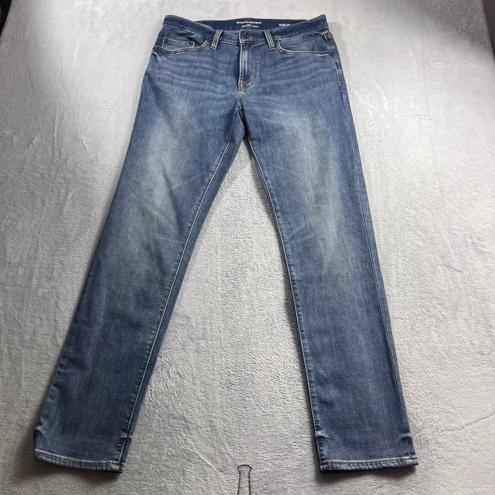 Banana Republic Mens Travel Jean Slim Fit Blue Denim Pants 31x32 Medium Wash